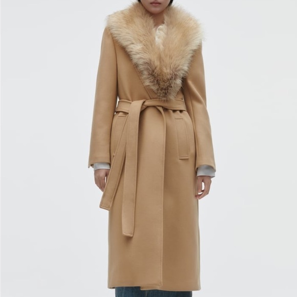 Zara Long Wool Blend Coat - Picture 3 of 7